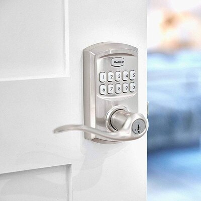 Kwikset Smartcode 917 Residential Electronic Tustin Lever, Satin Nickel